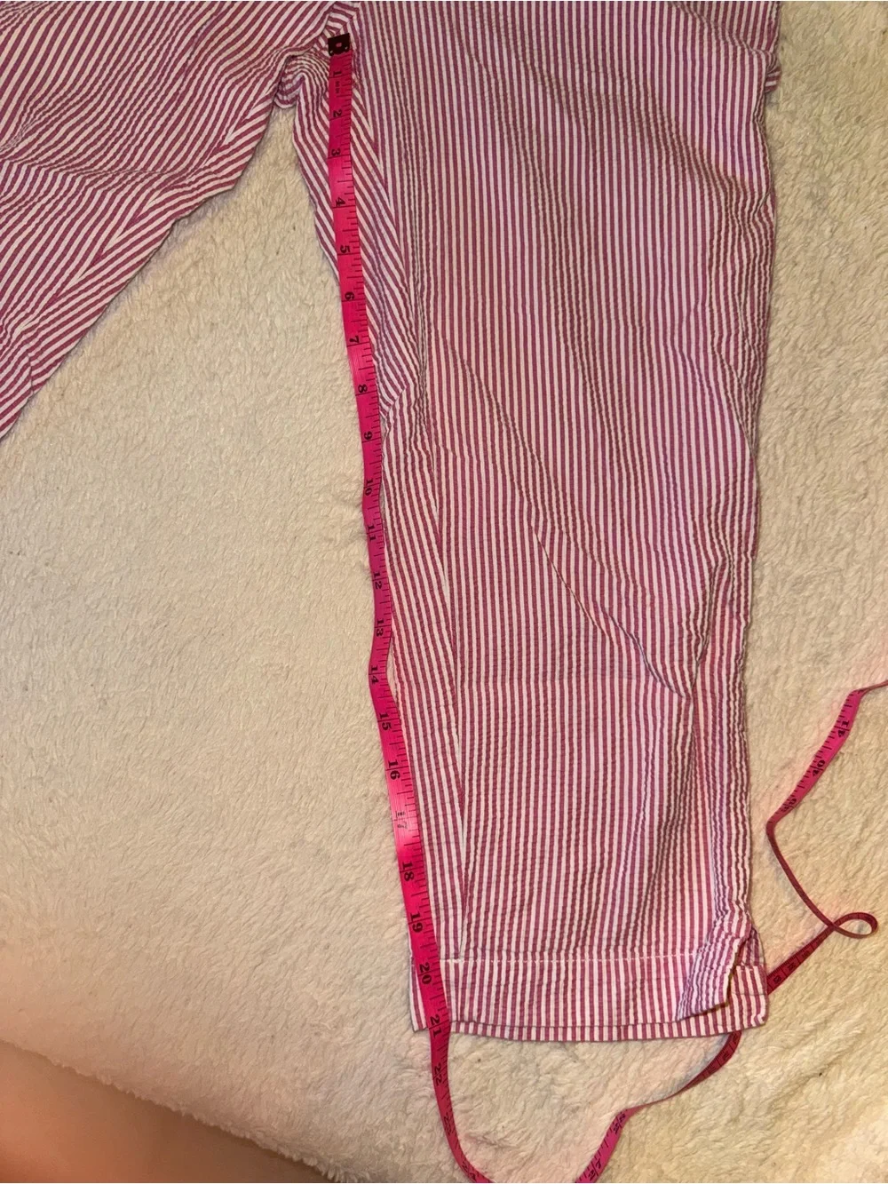 Talbots Perfect Skimmer 100% Cotton Pink & White Striped Capri Pants 🎀